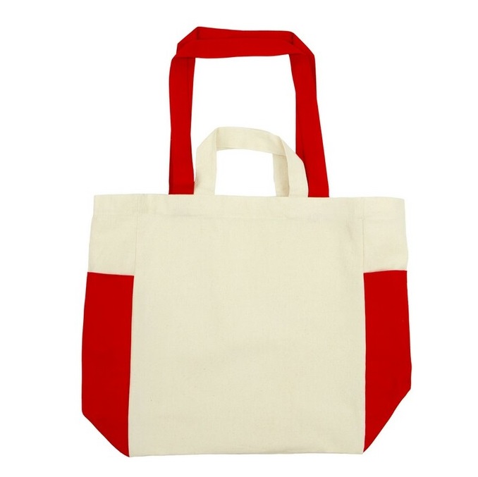 Cotton Bag with a Sewn-in Bottom and Side Pockets for Printing
